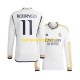 Camisola Real Madrid Rodrygo Goes 11 Homem Equipamento Primeiro 2023-2024 Manga Comprida